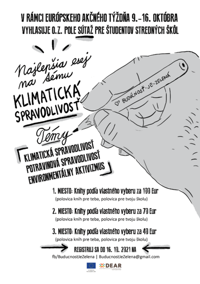 Súťaž pre študentov stredných škôl Najlepšia esej o klimatickej spravodlivosti