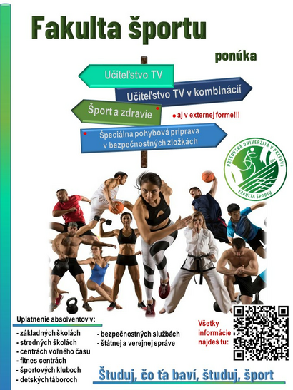Informácie o štúdiu na Fakulte športu Prešovskej univerzity v Prešove