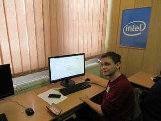 Kolega z Poľska pri programe Geogebra