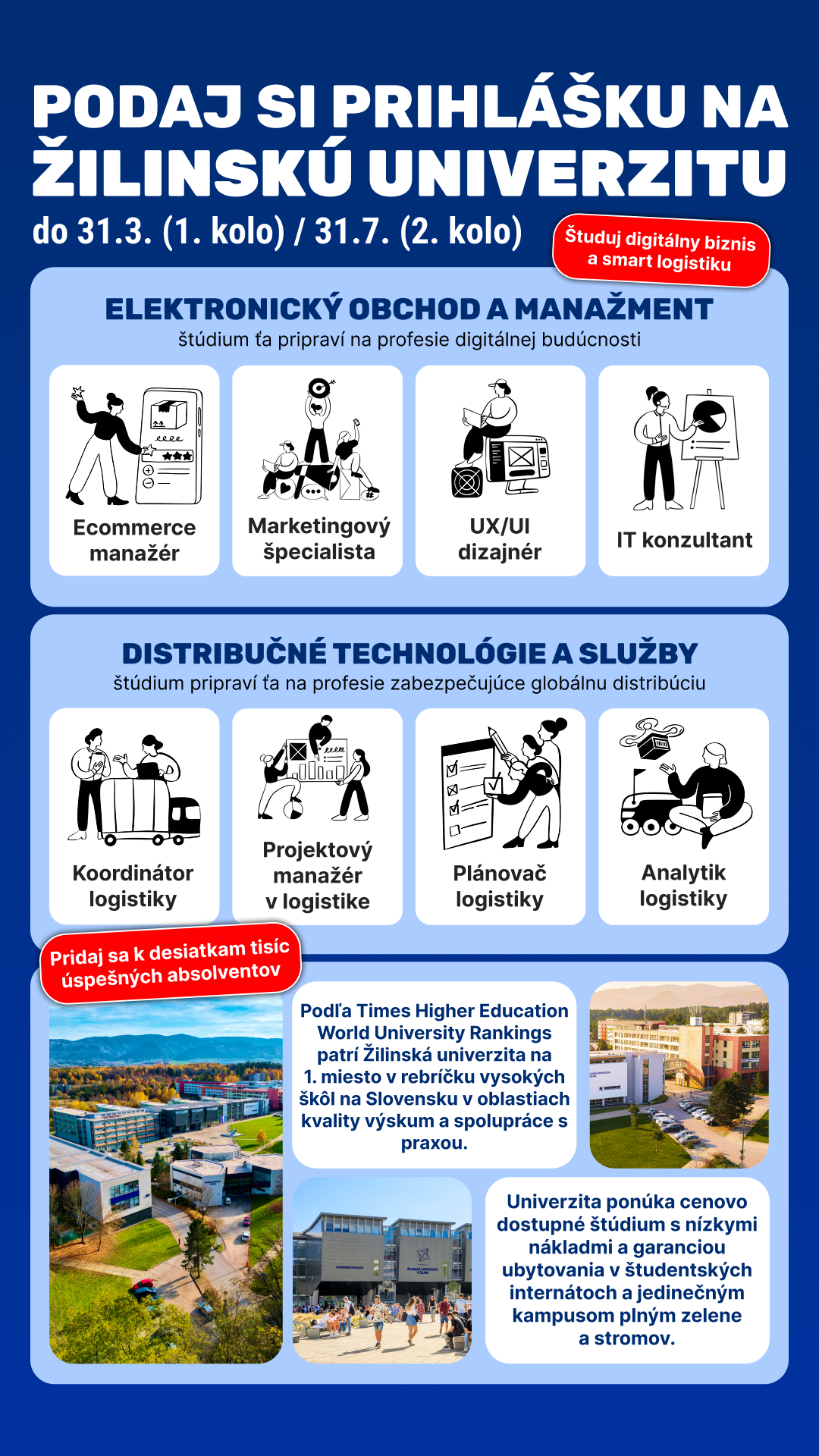 Možnosti štúdia študijných programov Elektronický obchod a manažment a Distribučné technológie a služby